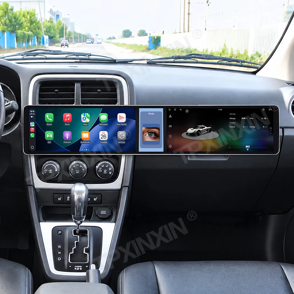 12.3+12.3 Inch Screen Car Radio For Dodge Caliber 2010-2012 Android Auto GPS Navigation Multimedia Stereo Receiver Head Unit