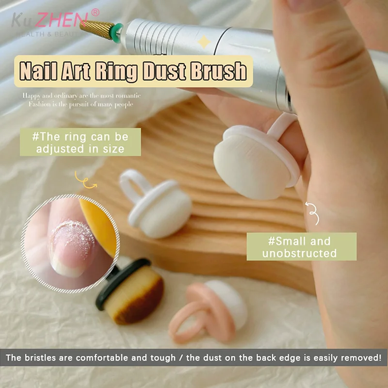 5/10 szt. Mini Pędzelki do Paznokci w Kształcie Pierścienia, Szczoteczka do Usuwania Kurzu, Profesjonalny Delikatny Miękki Pędzel do Manicure, Narzędzie do Usuwania Lakieru Hybrydowego