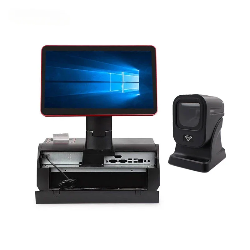 

15 Inch POS Cashier Touch Screen Terminal win10 Retail Cash Register All in One POS with Printer