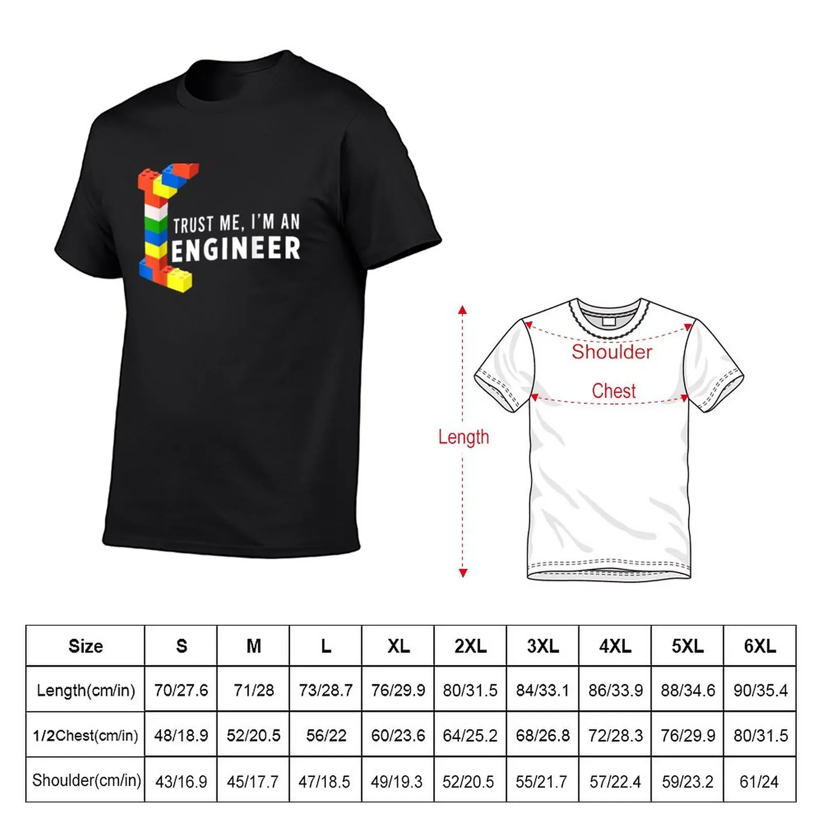 New Funny Building Blocks Master Builder Engineer Construction T-Shirt Oversized t-shirt Men's t shirts