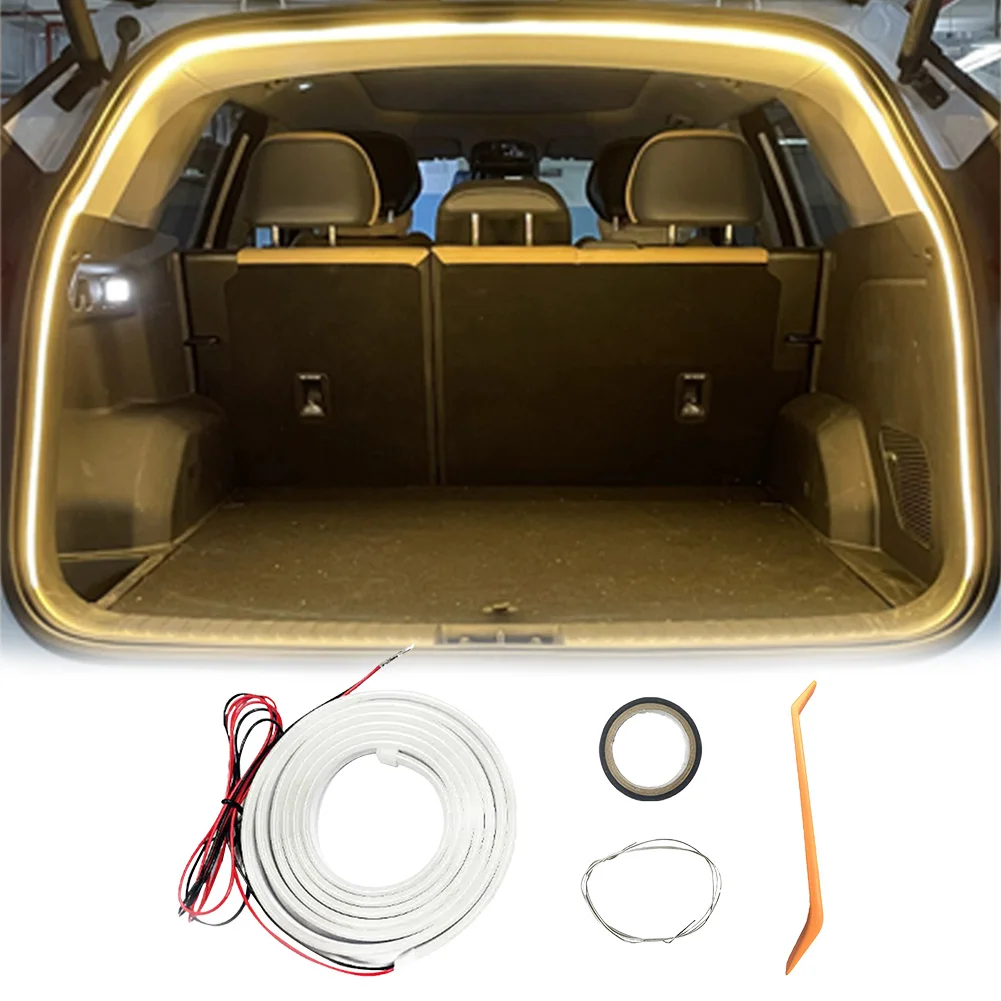 LED سيارة جذع شرائط مصباح ذاتية اللصق ديناميكية تتدفق شرائط مصباح متعددة الوظائف التلقائي مربع خلفي ضوء لشاحنة جذع ديكور