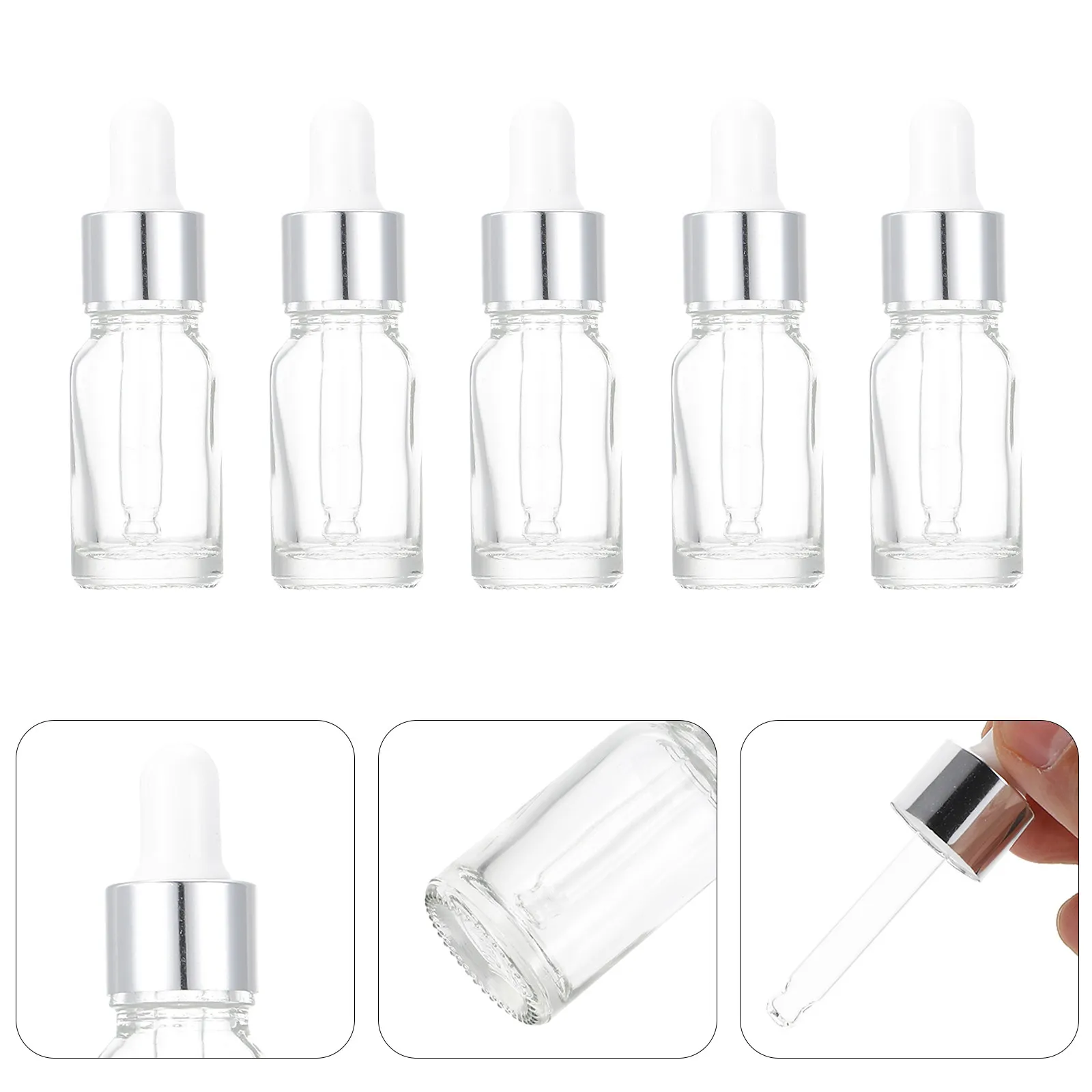 

10Pcs Essential Oil Dropper Bottles Portable Glass Subpackaging Bottles for Cosmetics Aromatherapy Storage Precision Dispensing