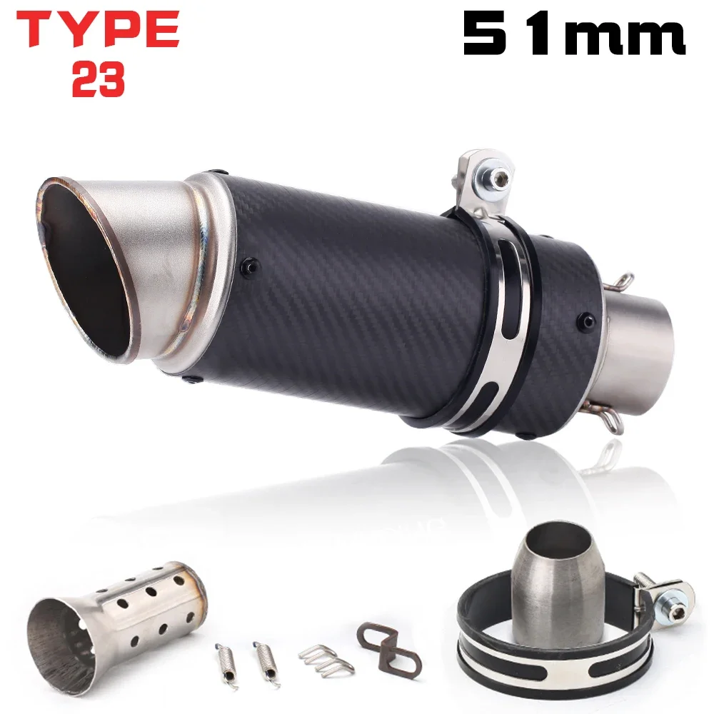 

Factory Hot Selling Performance Carbon Fiber Motorcycle Slip-On Exhaust System 51mm Mufflers s