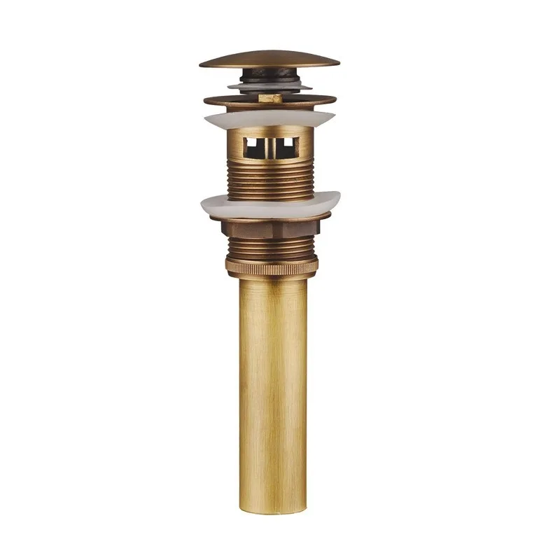 Brass Antique Bouncing Sewer with Overflow Port, Bathroom Basin, Basin Flap with Hole Sewer