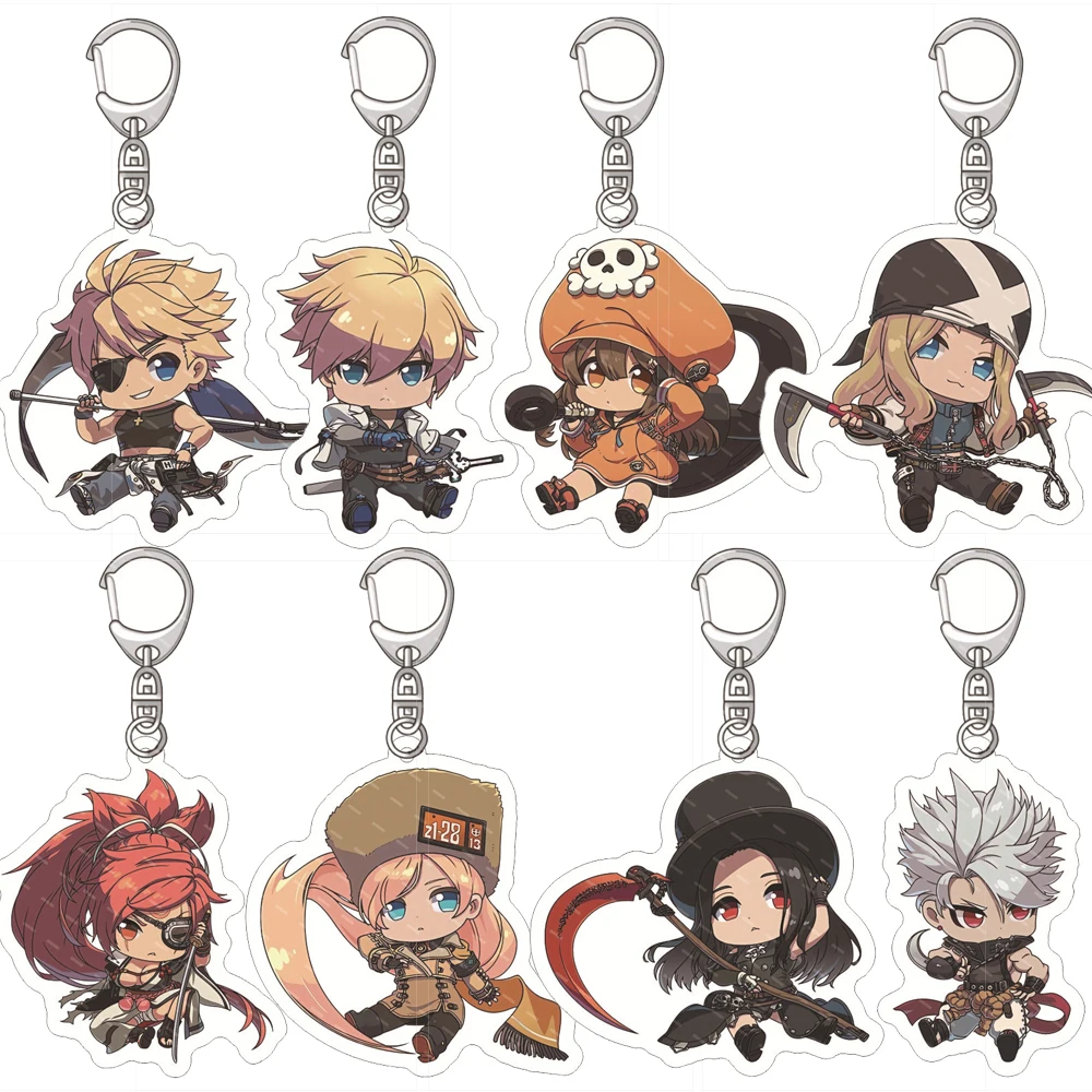 Guilty Gear Game Acrylique Porte-clés, Figurines Ky · pray ke May SOL · BADGUY Baiken, Anime Cosplay Porte-clés, Sac Pendentif Collection, GérGift