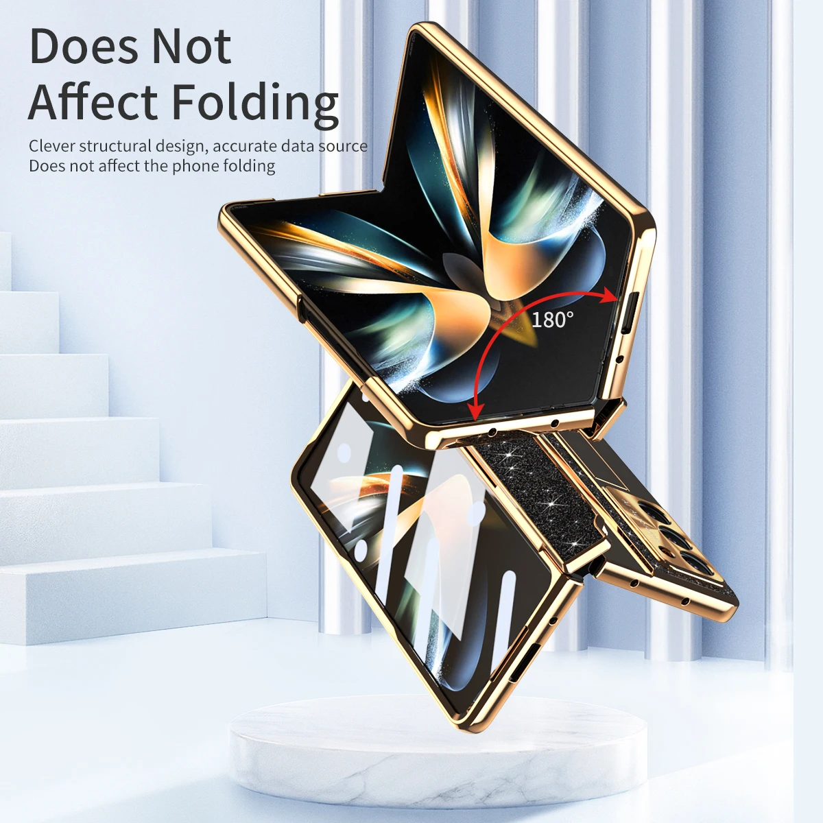 For Samsung Galaxy Z Fold 6 5 4 3 Case Luxury Electroplated Folding Bracket Hinge Protective Shockproof Cover For Galaxy Z Fold6 - Image 4