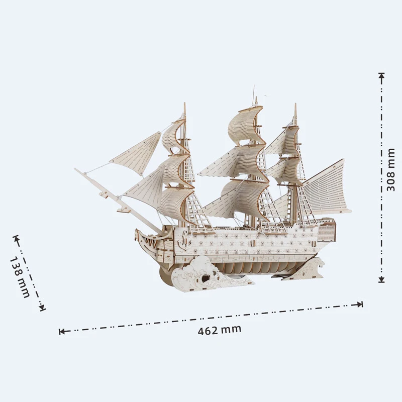 HMS-3D Wooden Victory Ship Model Kit, Wooden Boat Puzzle, British Sailing, Brinquedos para Crianças, Adultos e Crianças, Jogos de Festa, Presente