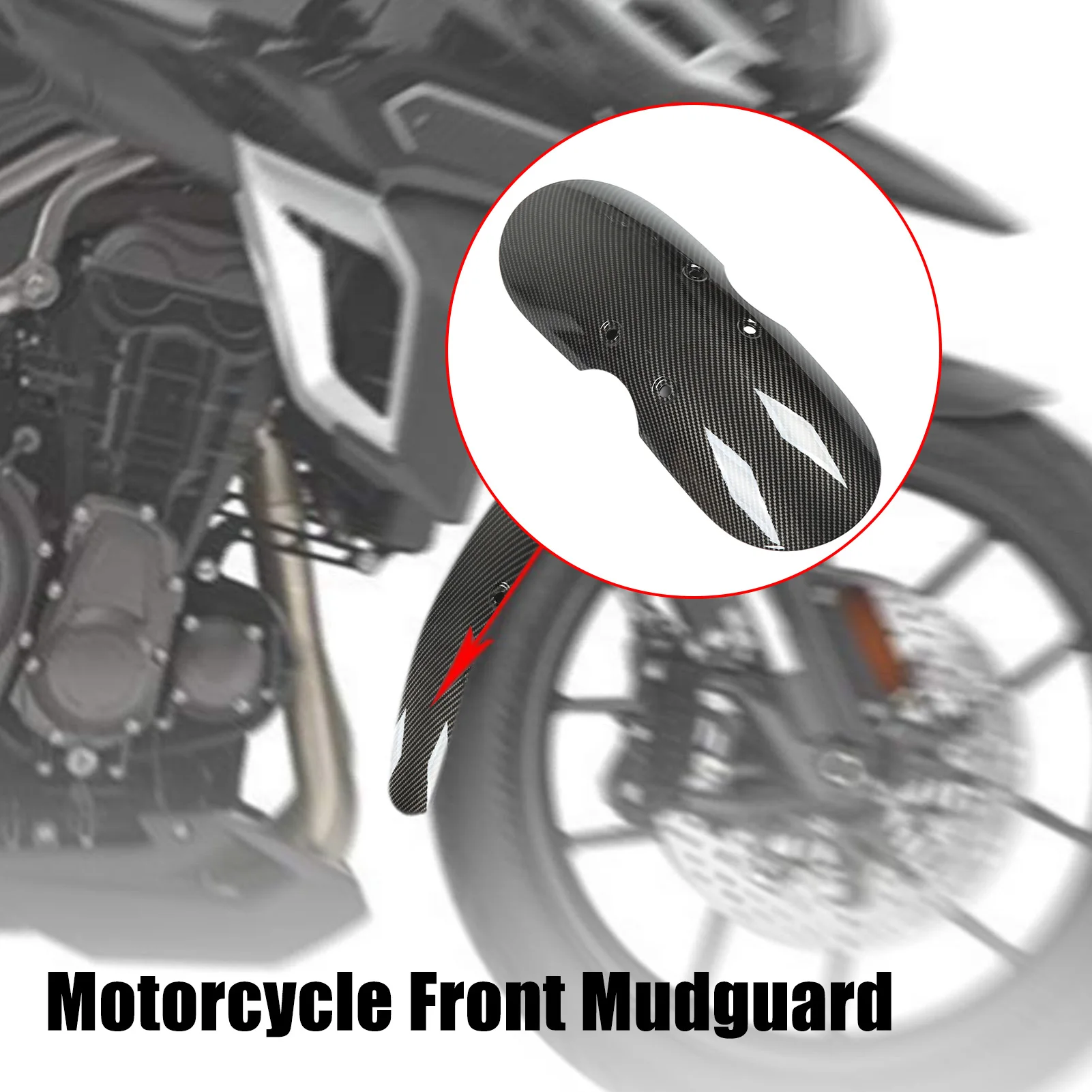 

Front Mudflap Guard Cover Carbon Fiber Break Resistant Wear Proof Motorcycle Front Mudguard High Strength for Motorbike