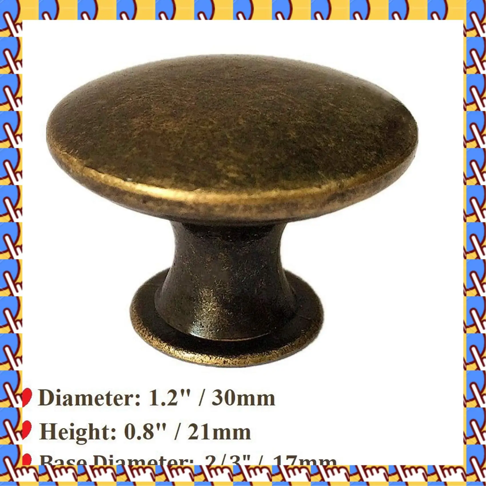 

A79I 50PCS Vintage Door Drawer Knobs 30Mm Antique Kitchen Cabinet Cupboard Handles, For Dresser And Cabinet, Old Bronze