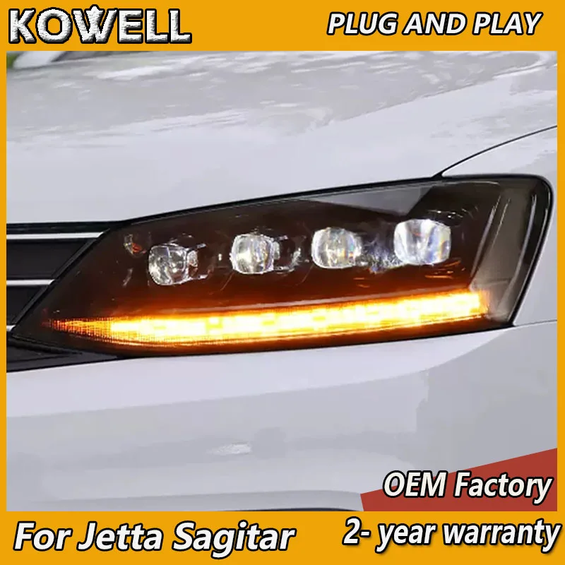 

Car Styling for VW Jetta Headlamp 2012-2018 Sagitar Headlight DRL Turn Signal Low High Beam Projector Lens