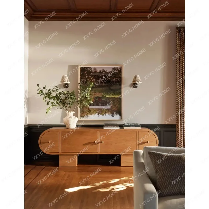 LMedieval style solid wood chest retro living room creative art locker