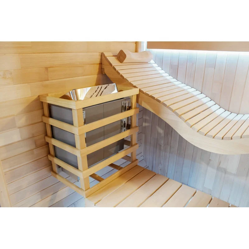Outdoor SaunaModern Design Cabin Outdoor Barrel Sauna 4 Person Infrared Wood Outdoor Sauna view 6