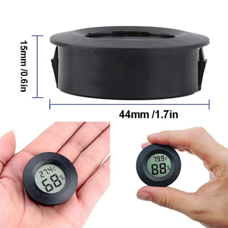 Mini Hygrometer Fahrenheit or Celsius Thermometer Digital LCD Display Indoor Room Round Humidity Thermometer