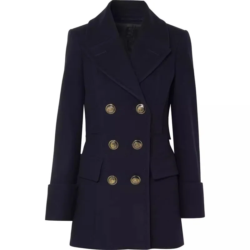 

New Winter Women Coat Long Sleeve Turn-Down Collar Wool Coat