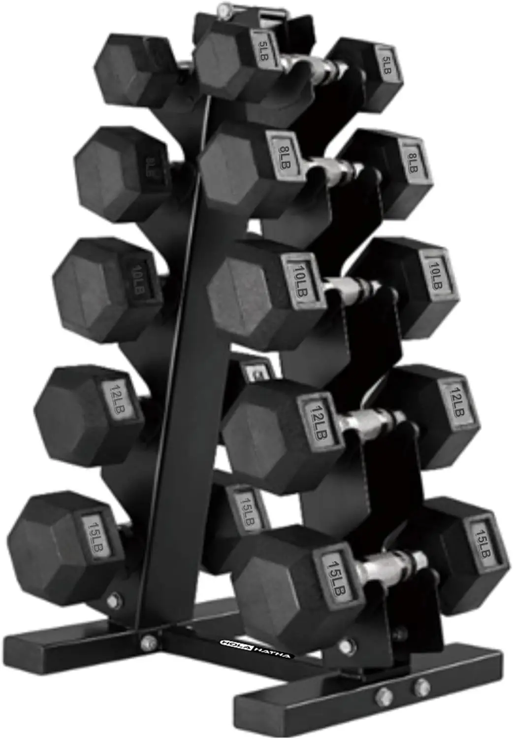 

Hexagonal Dumbbell Free Hand Weight Set w Rack