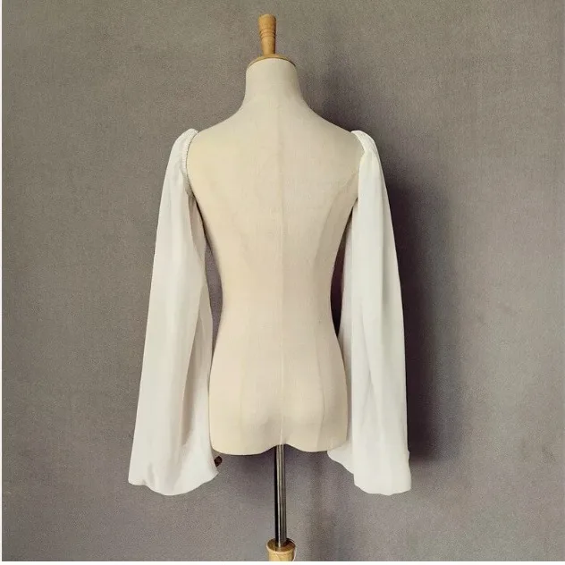 Chiffon Wedding Long Sleeves Bride Accessories Formal Party Removable Sleeves Accessory Women Elastic Band Bridal Gloves
