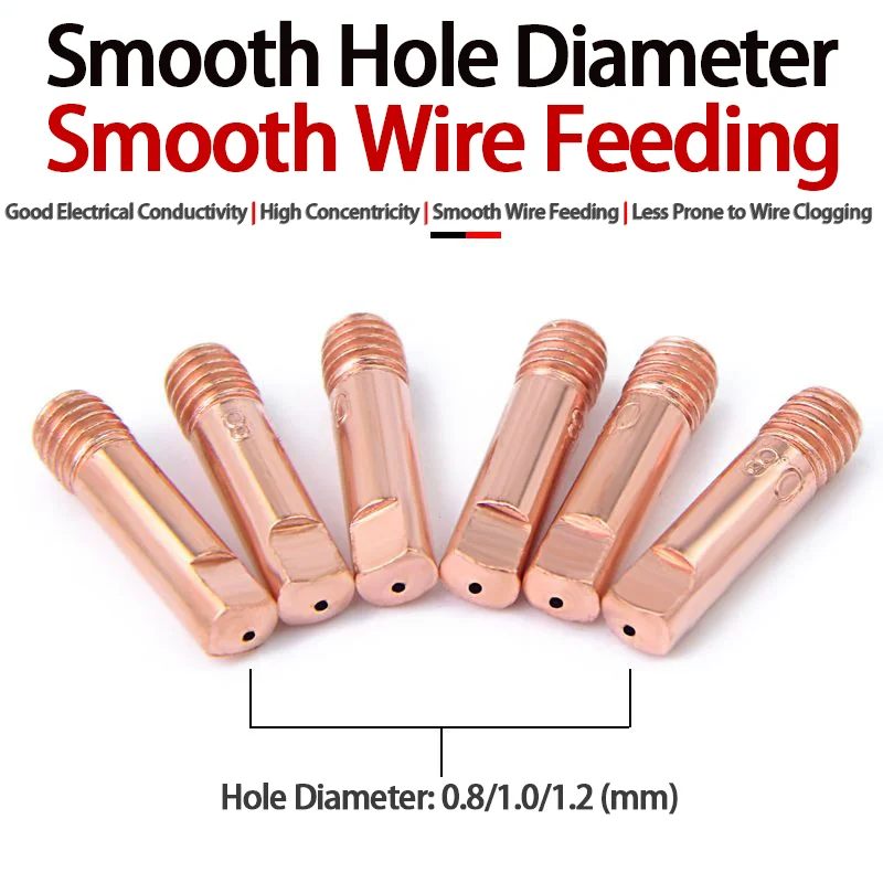 15AK European-Style Conductive Nozzles with Superior Wire Feeding - 0.8mm/1.0mm/1.2mm for MIG Welding Machines