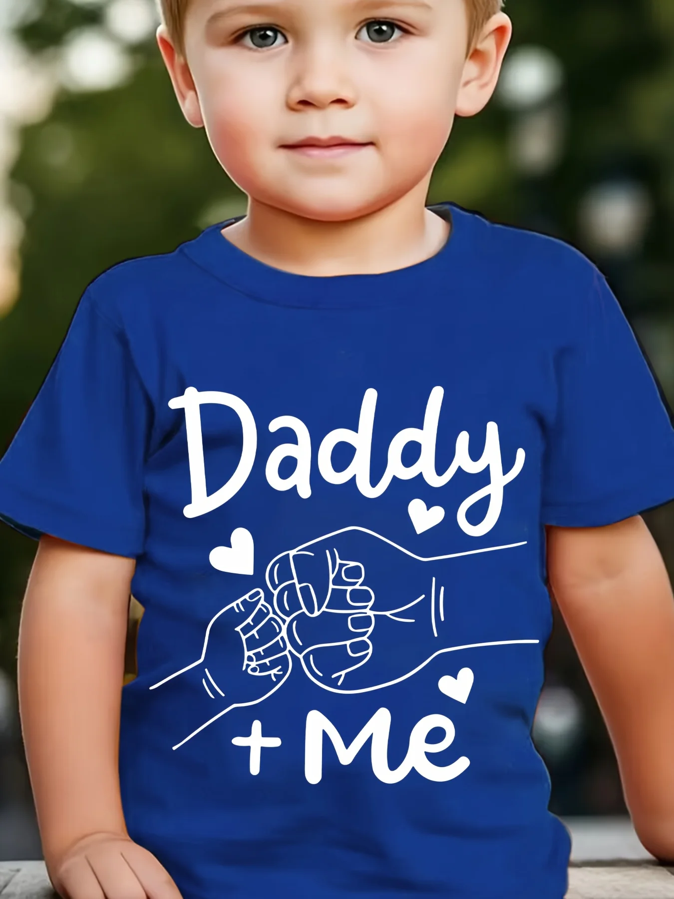 Daddy & Me Fist‑Bump Boys Short‑Sleeve T‑Shirt, Cartoon Print Casual Summer Father's Day Kids Outfit
