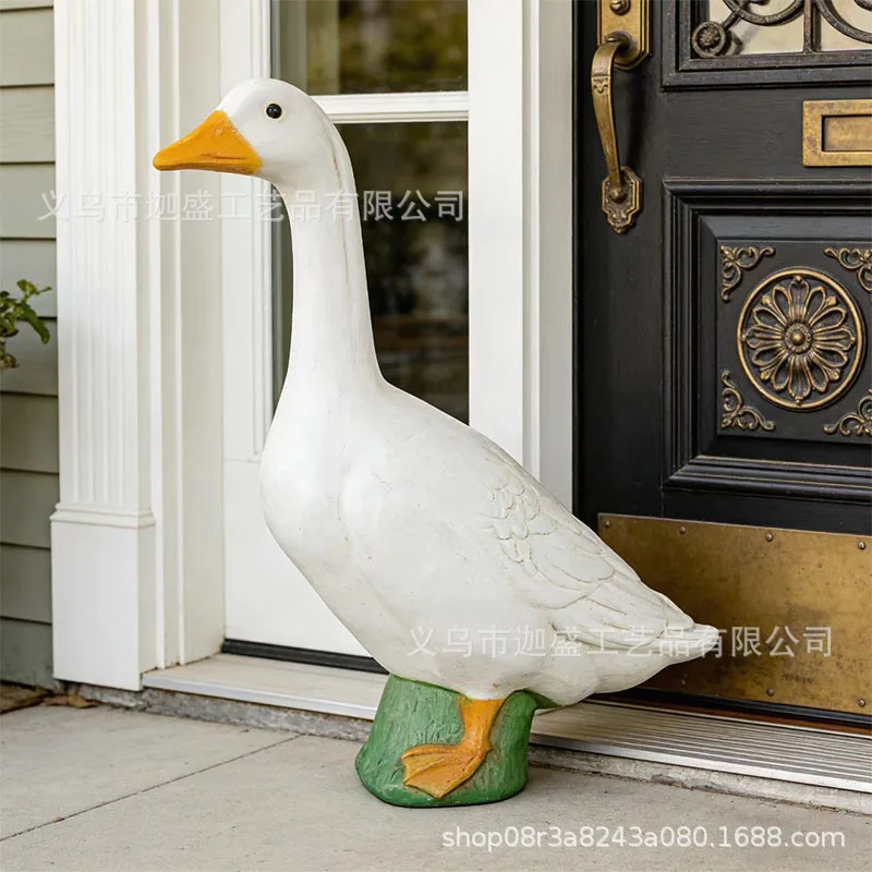 HYS white goose resin ornament courtyard outdoor decoration simulation animal statue advanced niche handicraft