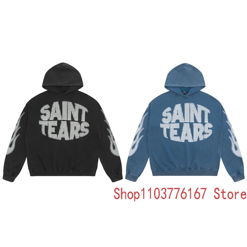 

Fall Winter Fashion New SAINT Hooded Sweatshirt Men Women Same Style Chest Letter LOGO Print Pullover Loose Saint Hoodie