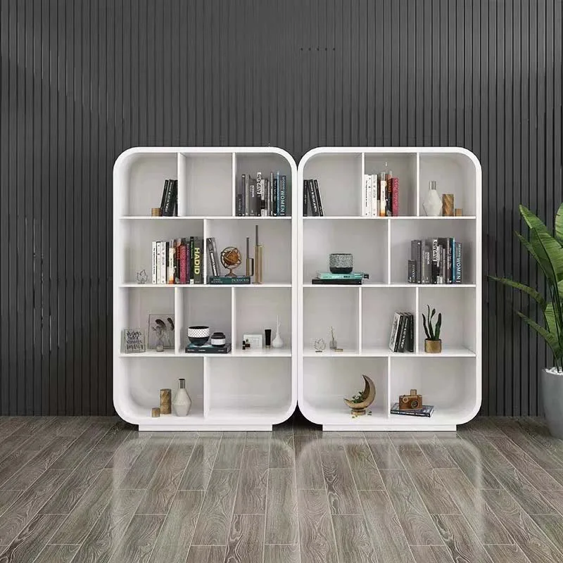 New Modern Design Sideboard White Mdf Paint Display Cabinet Nordic Style Storage Wooden Bookcase Cave Bookshelf