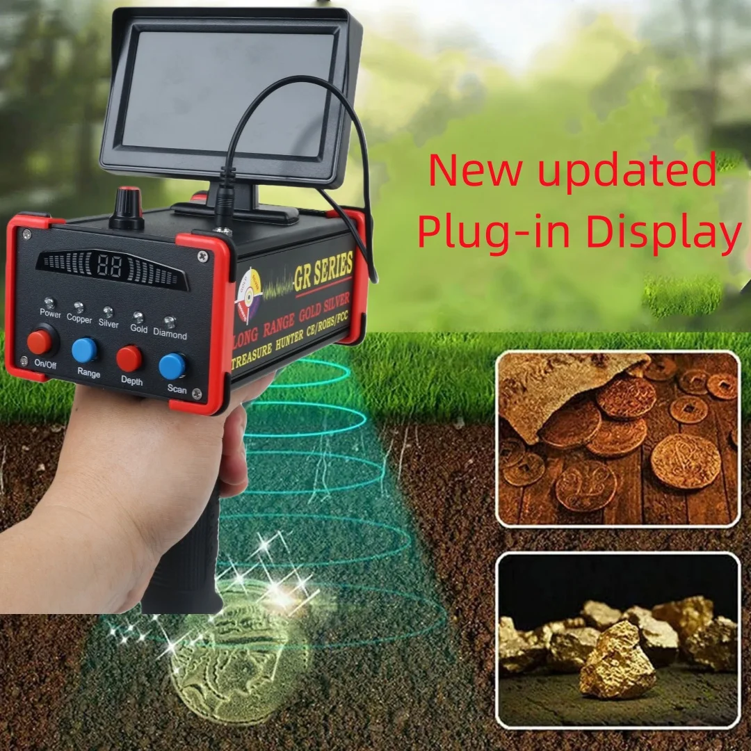 New Updated Plug in Display Long Range Gold Diamond Copper Silver Precise Searching Locating High Effective Metal Detector