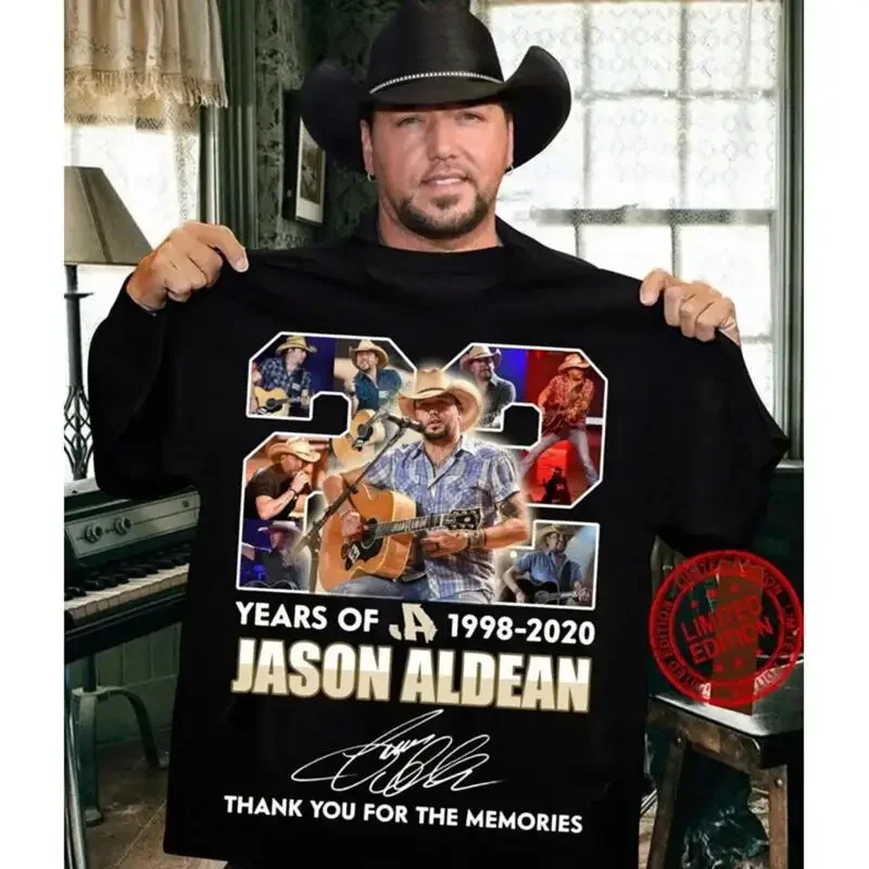 Vintage Jason Aldean Signature Heavy Cotton Black S 234Xl Tee Shirt