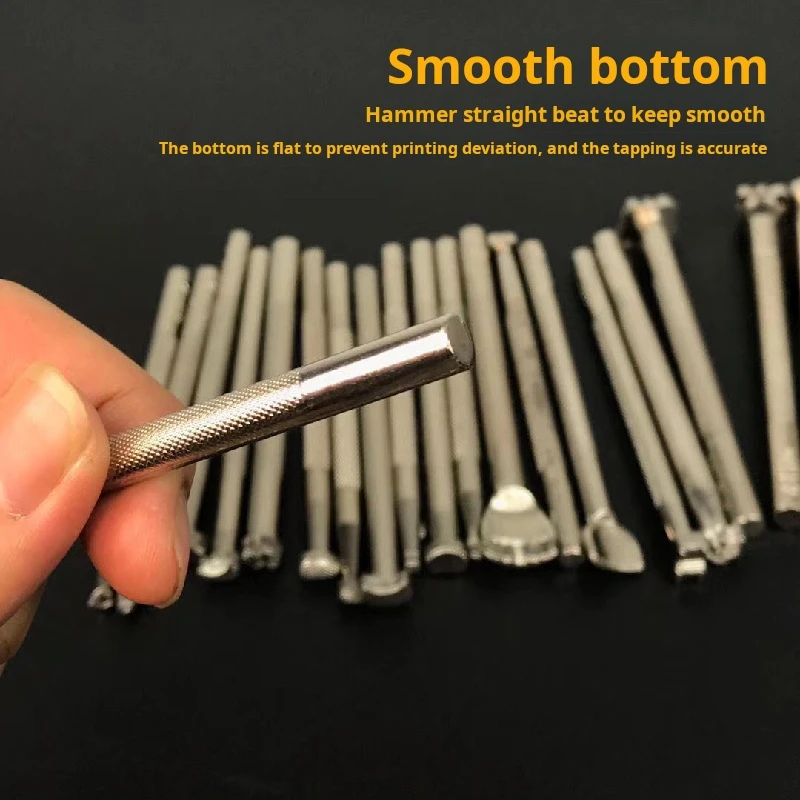 20 Pcs Leather Stamp Tools Set Carving Handmade Knocking Printing Metal Stamping Kit Diy Embossing Stamp Leather Craft Tools