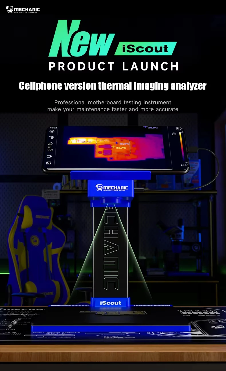 Mechanic iScout 256*192 Thermal imager for Phones PCB Motherboard Troubleshoot Fault Diagnosis Infrared Thermal Detection Camera