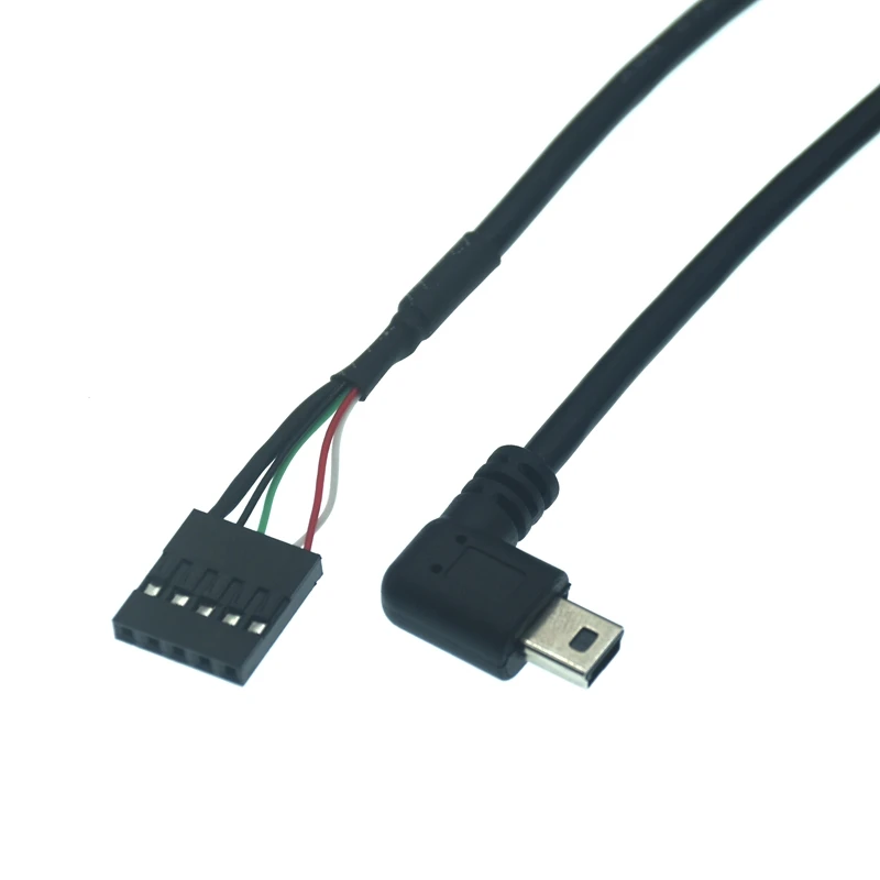 5Pin Motherboard Female Header to 90 degree angled Mini USB Male Adapter Dupont Extender Cable PH 2.54mm 5Pin/Mini-USB 50cm