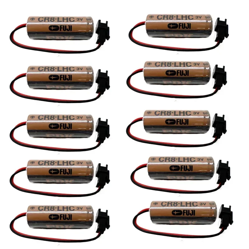 10PCS/Lot Original CR8.LHC 3V 2600mAh Battery Pack CR17450SE CR17450 PLC Industrial Lithium Batteries w Connector For FUJI FDK