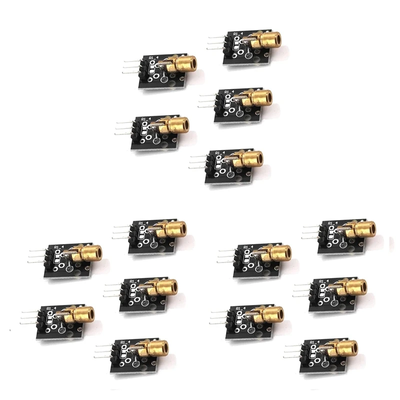 15Pcs KY-008 650Nm Laser Sensor Module 6Mm 5V Red Laser Dot Diode Copper Header For Arduino