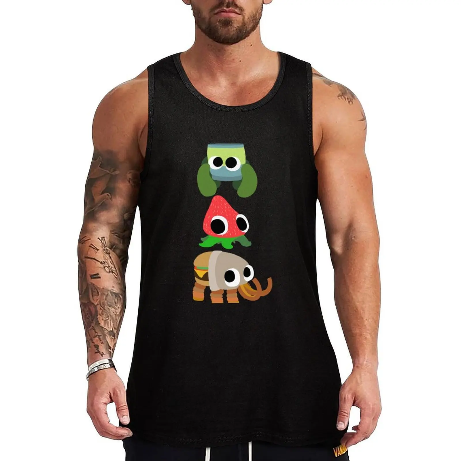 

Bugsnax (Bunger, Strabby, & Pinkle) Tank Top Sports Performance Tank Top Gym Fitness Sleeveless