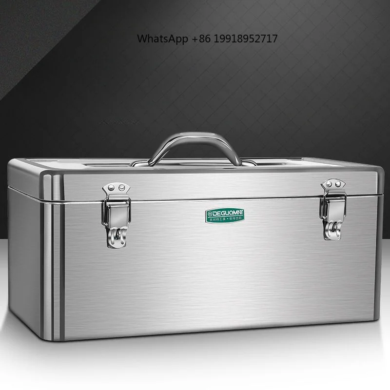 Stainless Steel Tool box Car Mounted  Multifunctional Portable Large-sized Thickened Metal Sheet Box Locking Holes