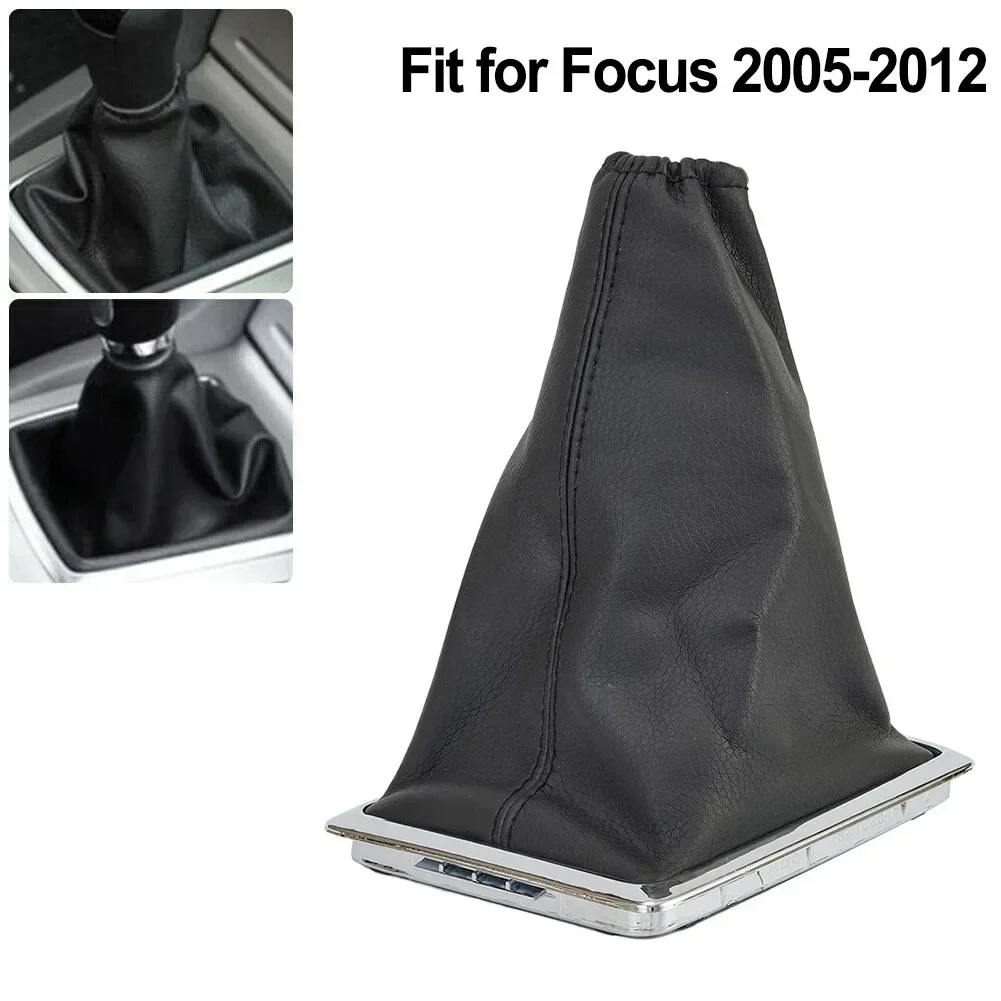 PU Leather Car Gear Shift Stick Gaiter Boot For Ford Focus 2005-2012 Gear Shift Collars Black Protective Dust-Proof Cover