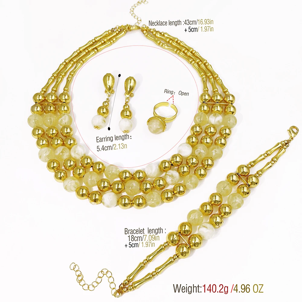 GZJPEI 4 Pcs/Set Bohemian Jewelry Set Handmade Beaded Multi-layer Beads Necklace For Women Fashion Party Jewelry Gifts 2026 New