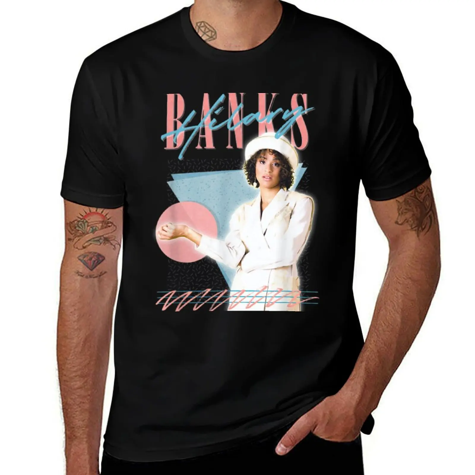 cotton t cotton t T-Shirt Hilary man Banks 100% man shirt designer shirts tshirt 100%