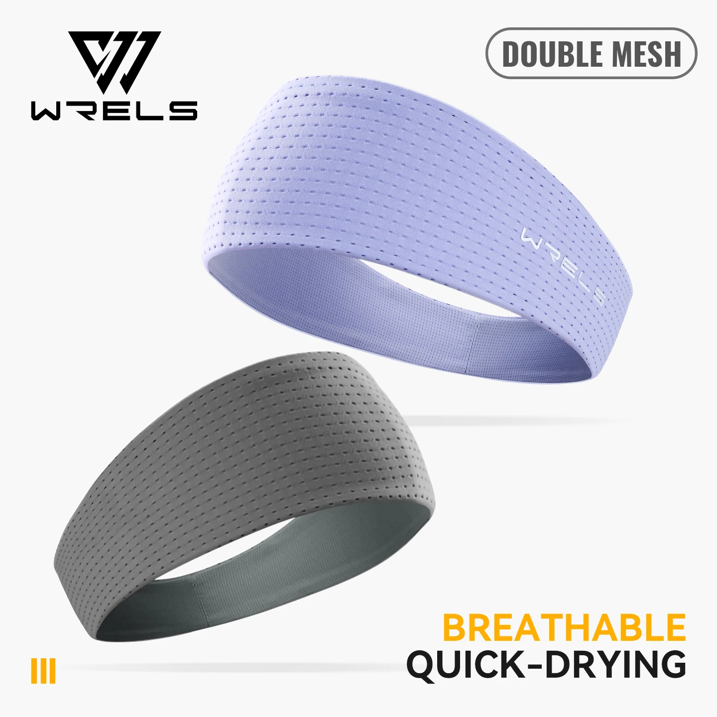 WRELS Sports Headband Non-slip Sweatband Breathable Hair Band Moisture Wicking Quick Dry Ultralight Men Women Tennis Headband