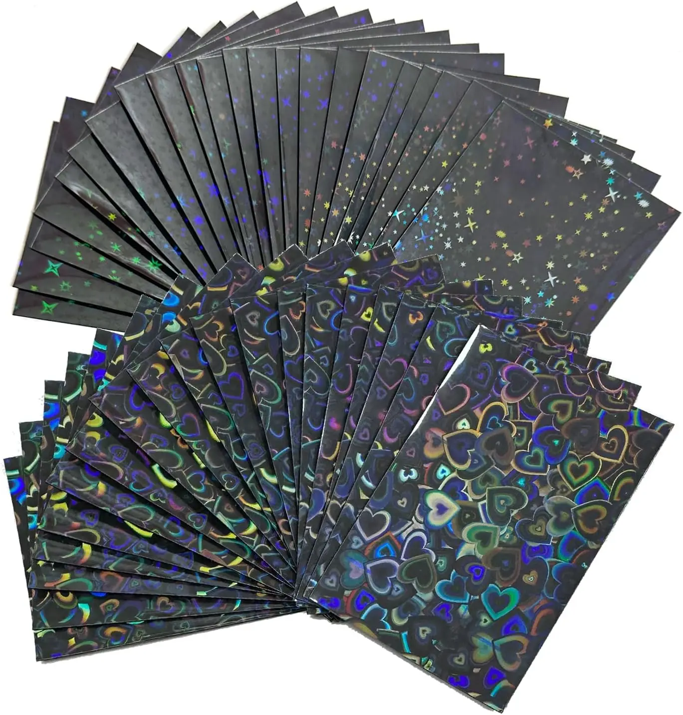 

50Pcs Star Laser Flashing Card Sleeves Kpop Photocard Sleeves Clear Colored Holographic Card Sleeves 61x91mm Card Sleeve