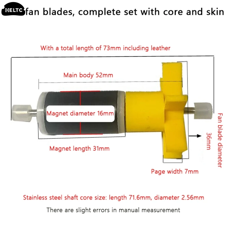 1pc Aquarium Water Pump Yellow Replacement Filter Impeller Rotor Includes Shaft Bearing Pump RotorMicro Aquarium Pump Accessorie