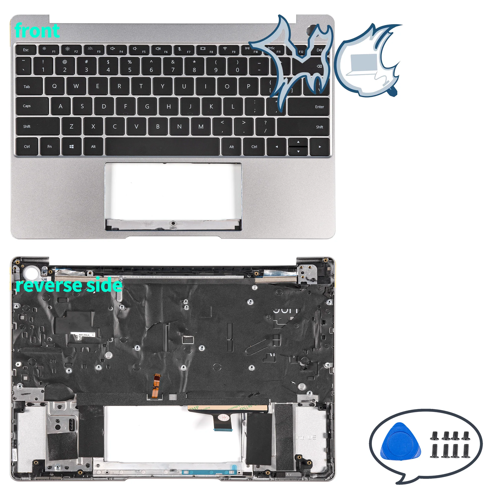 Imagem -03 - Top Case Palmrest Upper Case Peças do Portátil Novo Teclado para Matebook 13 Wrt-w29 W29l Wrtb-wfe9l Hn-w19r W19l