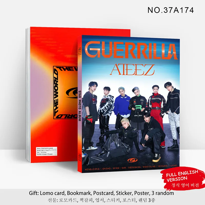 1pcs/set NEW KPOP ATEEZ THE WORLD EP PARADIGM Album HD High Quality Double Side Printed Photo Card Fans Collection Gift