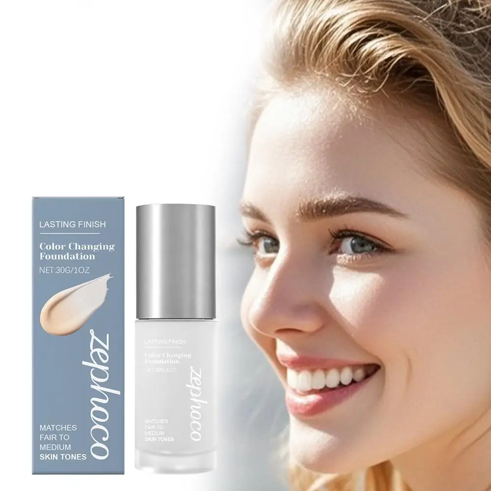 Skin Tone Adjusting Foundation Lightweight Moisturizing Face Makeup with Niacinamide Squalane and Jojoba Seed Oil