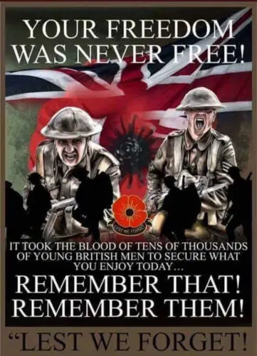 Remembrance Sunday Day Metal Sign Lest We Forget Man Cave Home Decor Wall Art