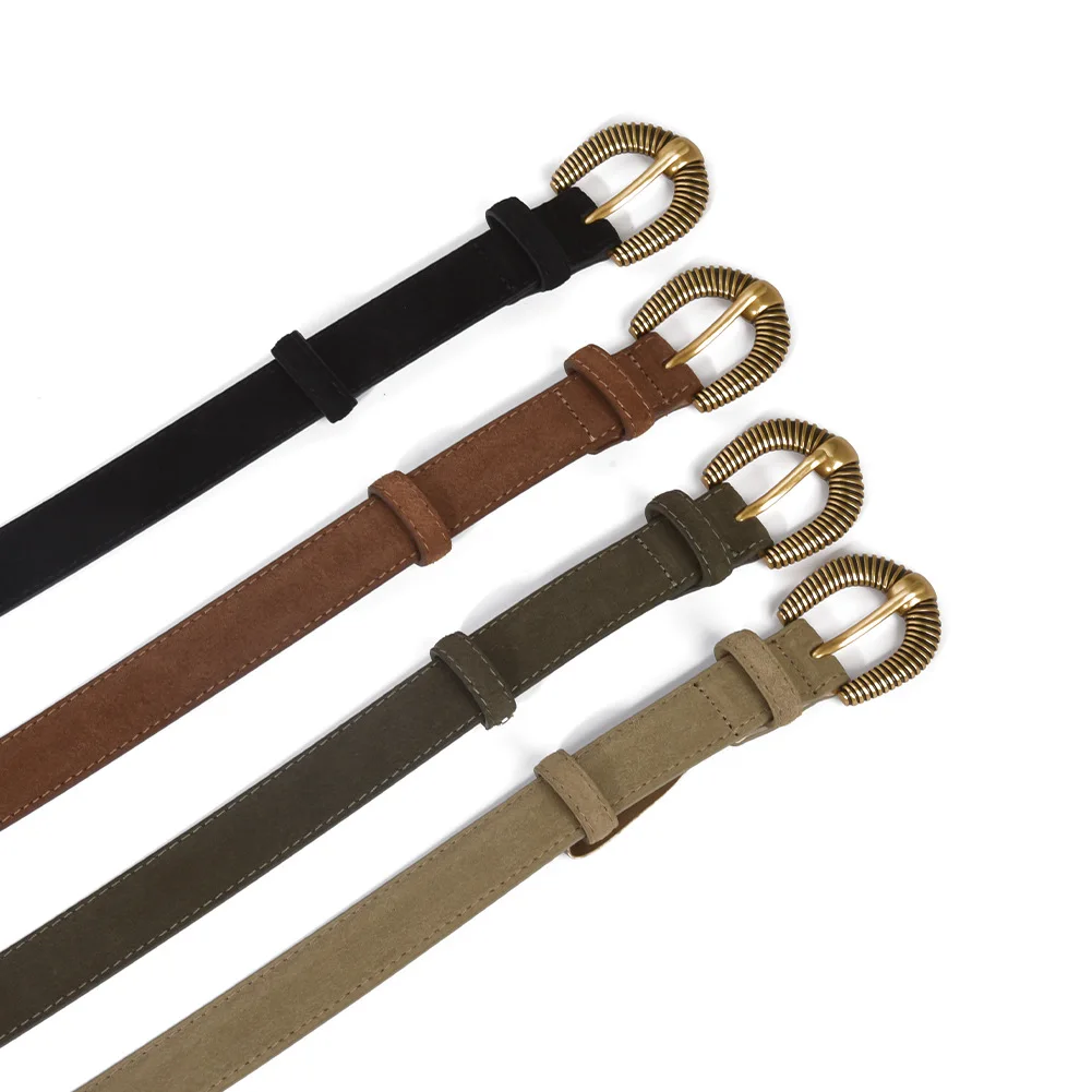 Light Luxury Fashion Genuine Leather Women's Belt, Buckle with Unique Design, Premium Genuine Leather Waist Belt