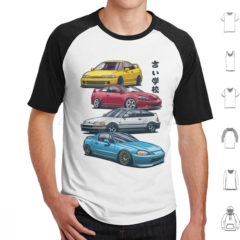 Jdm Mix. Civic , Crx , Integra T Shirt Cotton Men Women DIY Print Cars Vehicle Auto Automotive Vector Legend Jdm Japan Wheels