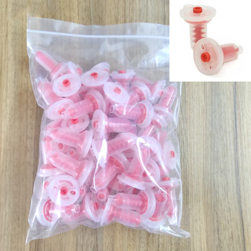 50PCS Dental Materials Dentistry Dynamic Mixing Tips 5:1 Impression Nozzles Dentist Silicon Rubber Head Pentamix Mixing Machine