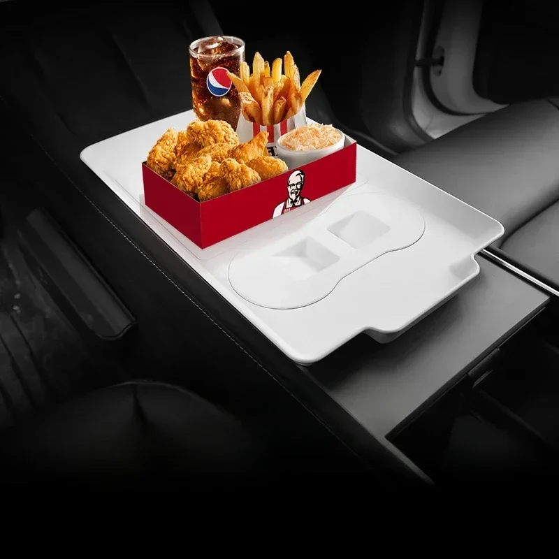 Bandeja de comedor de Control Central para Tesla modelo 3 Y, en el coche pequeño montado tablero de mesa, soporte para alimentos Y bebidas,