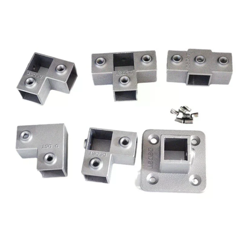 1pcs Square Tube Connection Piece Aluminum Alloy Elbow 3-way Square Pipe Fixed Joint Storage Rack Rack