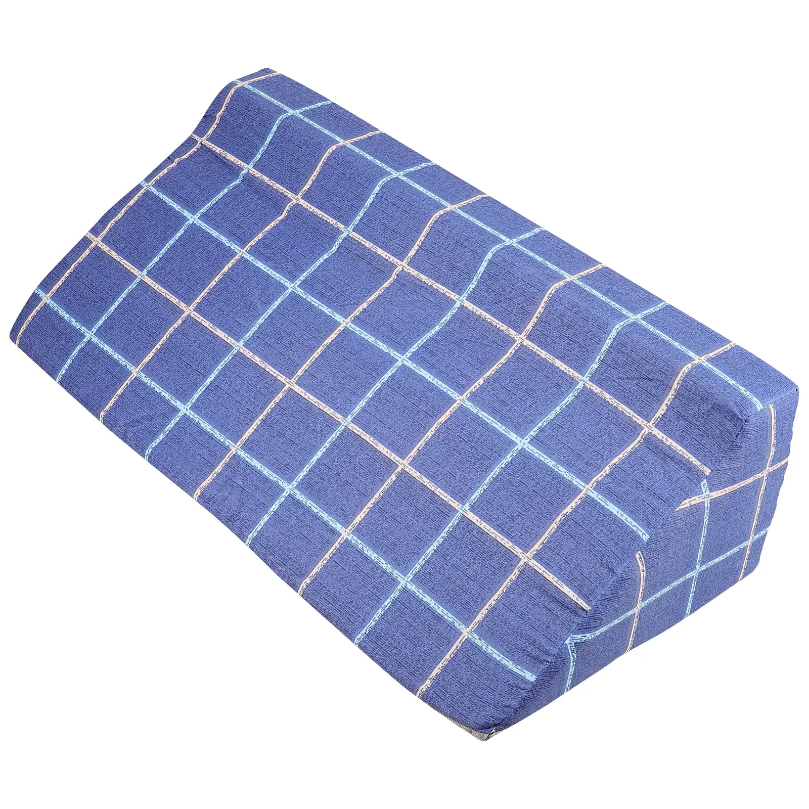 

AntiSlip Triangle Pad Small Blue Grid Bed Wedge Pillow for Elderly Patients Positioning Support Comfort Sponge Health Care Home